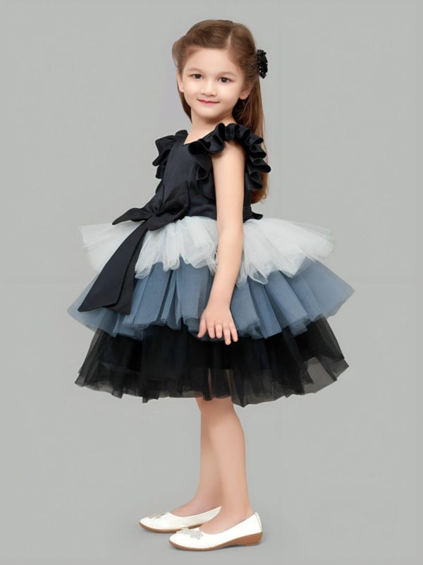 Multi colour kids party wear Frock