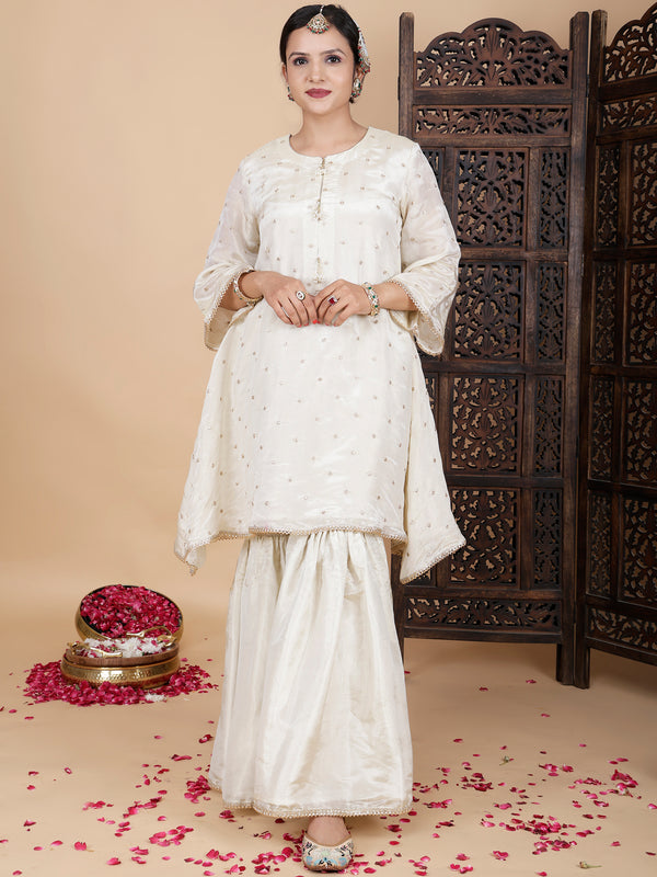 Ivory Designer Garara suit