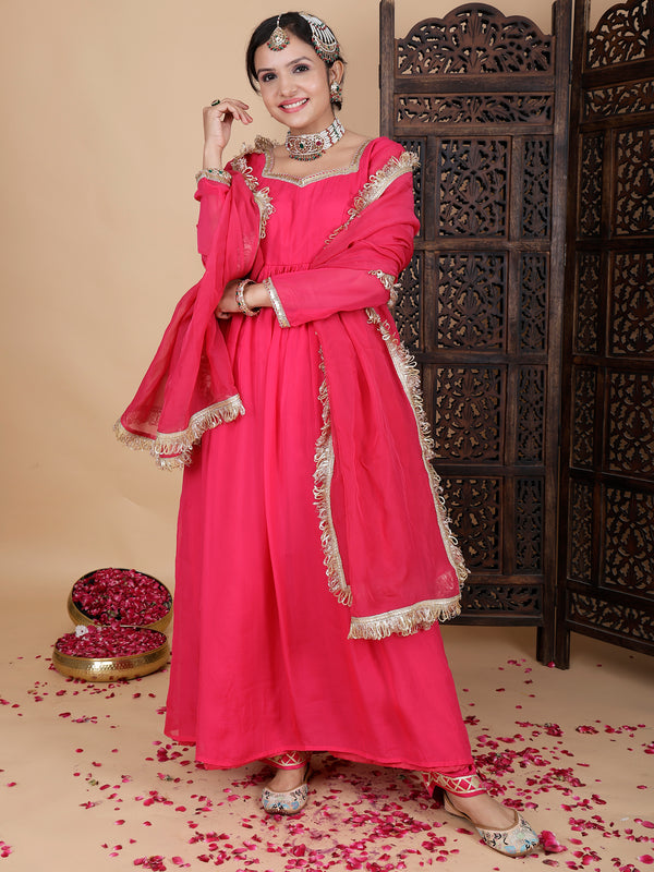 Majenta Designer georgette Anarkali