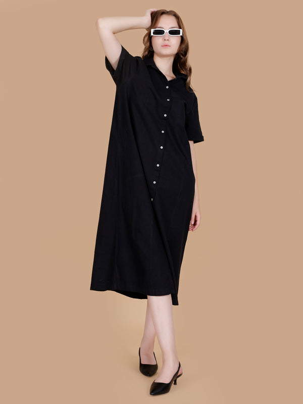 Black Linen Long dress