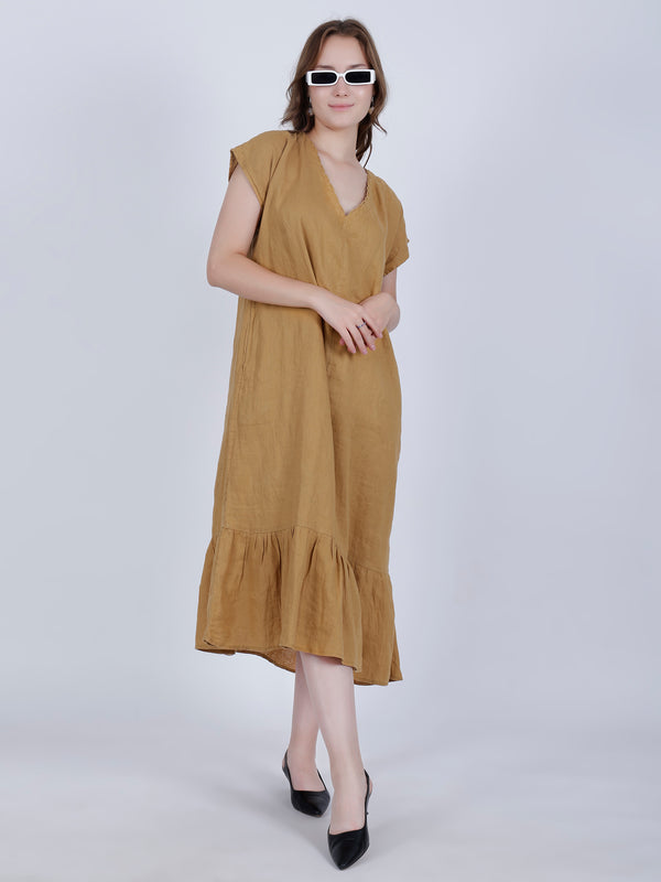 Musturd Yellow long Boho dress